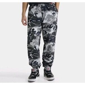 Nike Air Jordan MVP Camo Jogger Pants Mens Black Gray Woven FZ3529-010 Sz Medium